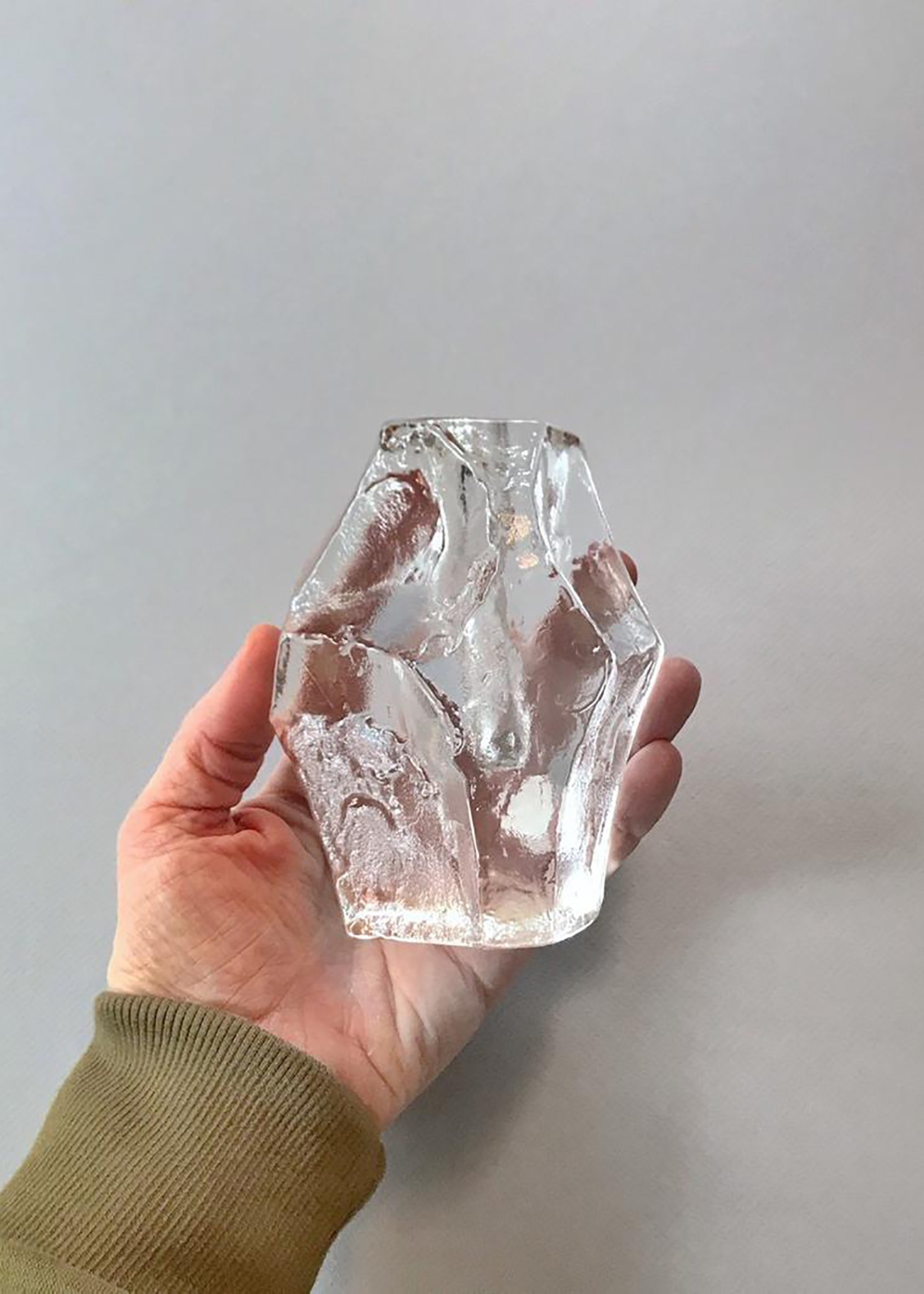 Sasaki Clear Ice Glass Vase