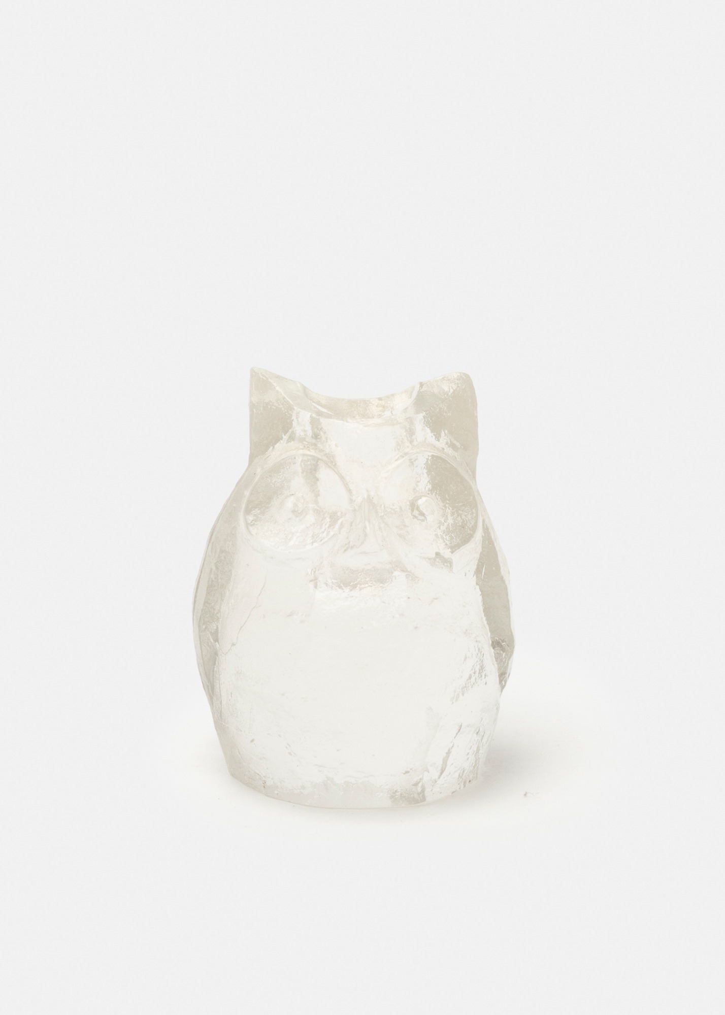 Glass Owl Figurine Candle Holder